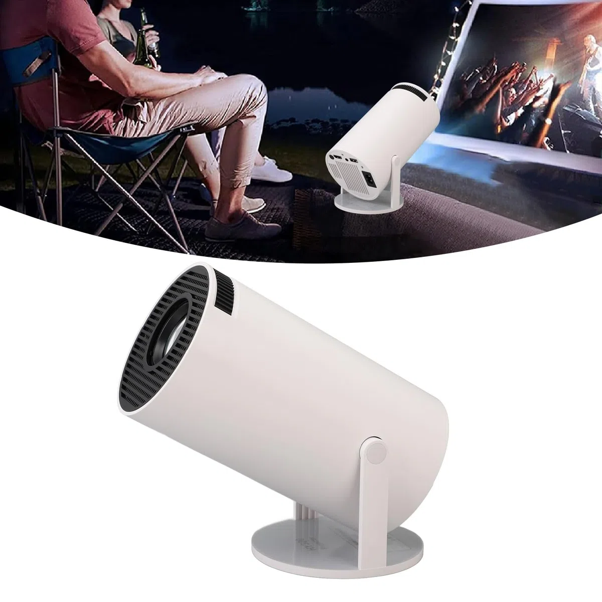 Mini Proiettore 4K con WIFI 5G e Bluetooth, Proiettore Cinematografico per Esterni da 1 GB +8 GB Girevole a 270 Gradi con Correzione Automatica, Proiettore Home Theater da (Spina