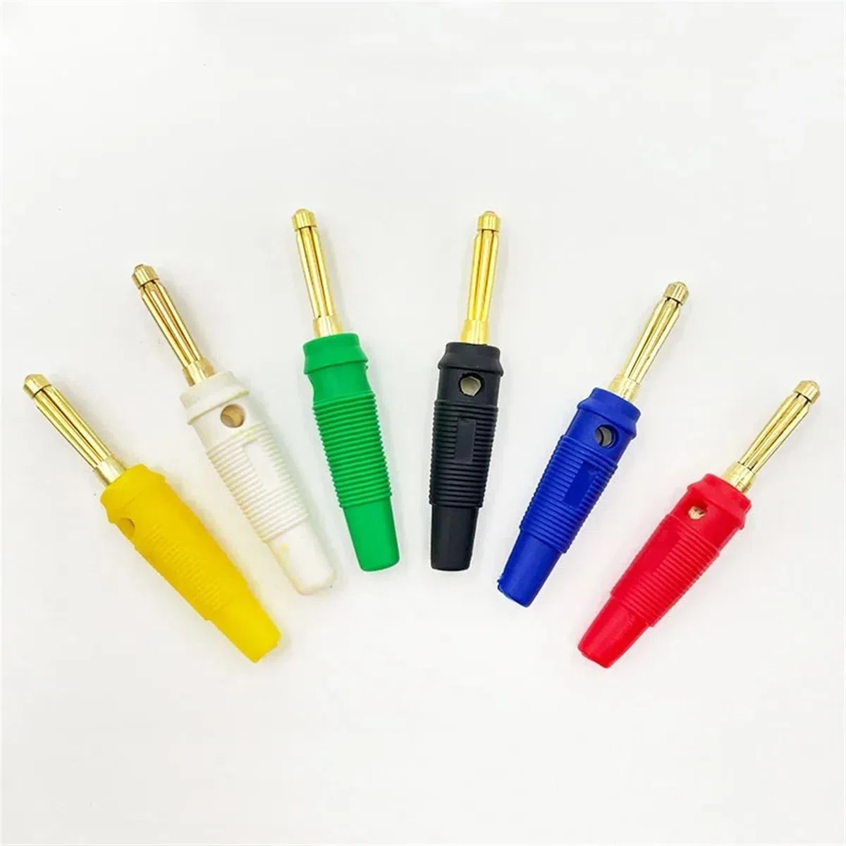 10/50 connettori a banana da 4 mm, connettori per altoparlanti, amplificatori, connettori per cavi placcati in oro (50 rossi)