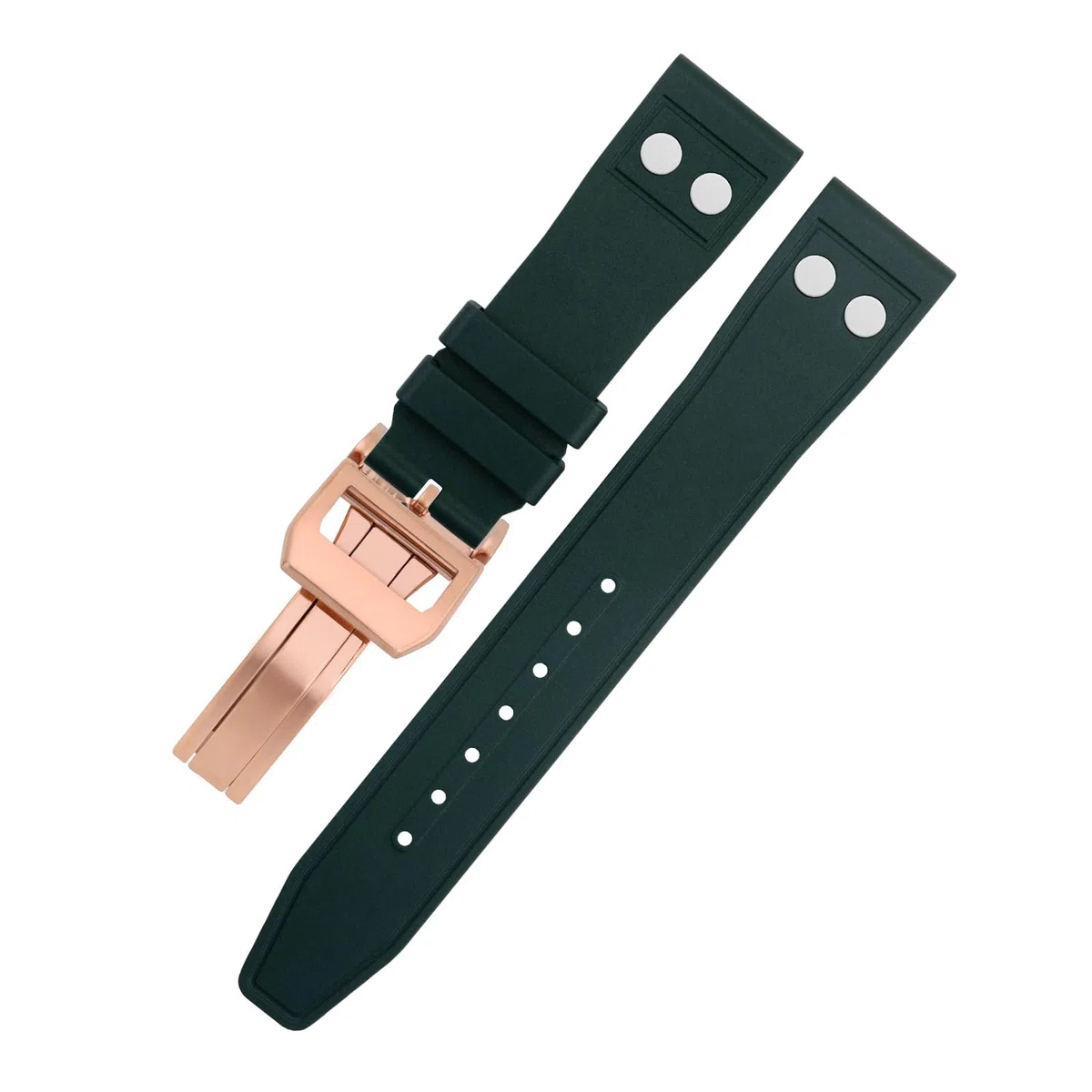 Per cinturino IWC Big Pilot Mark Portugieser cinturino morbido, 20mm 21mm 22mm gomma fluorurata naturale FKM con cinturino rivetto