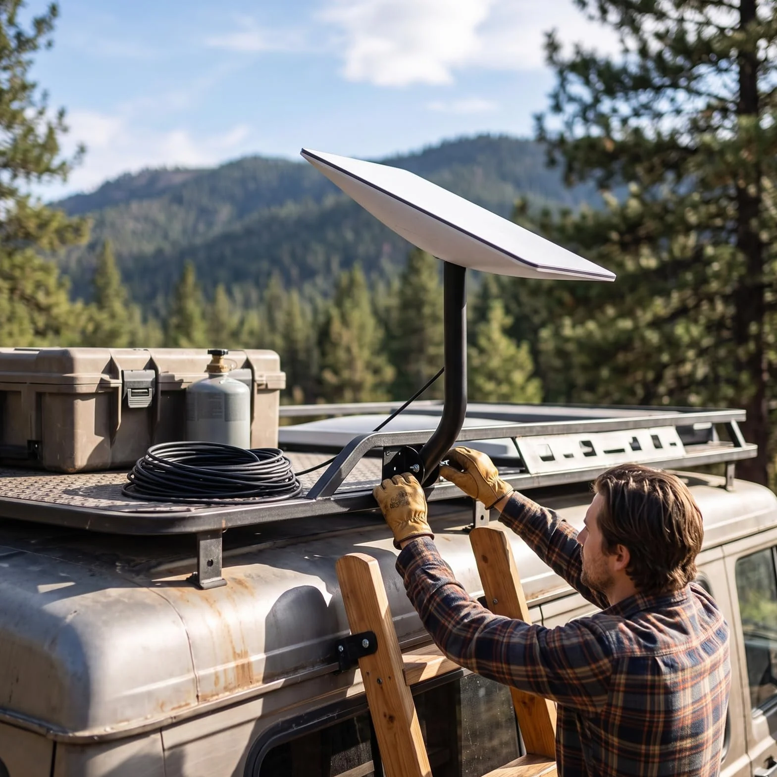 Supporto a Parete per Satellite per Standard 4 4X V3, Lega di | Adattatore in Lega di Alluminio, Installazione Sul Tetto del , Adattamento Standard 4 4X V3, Staffa per Antenna, Resistente