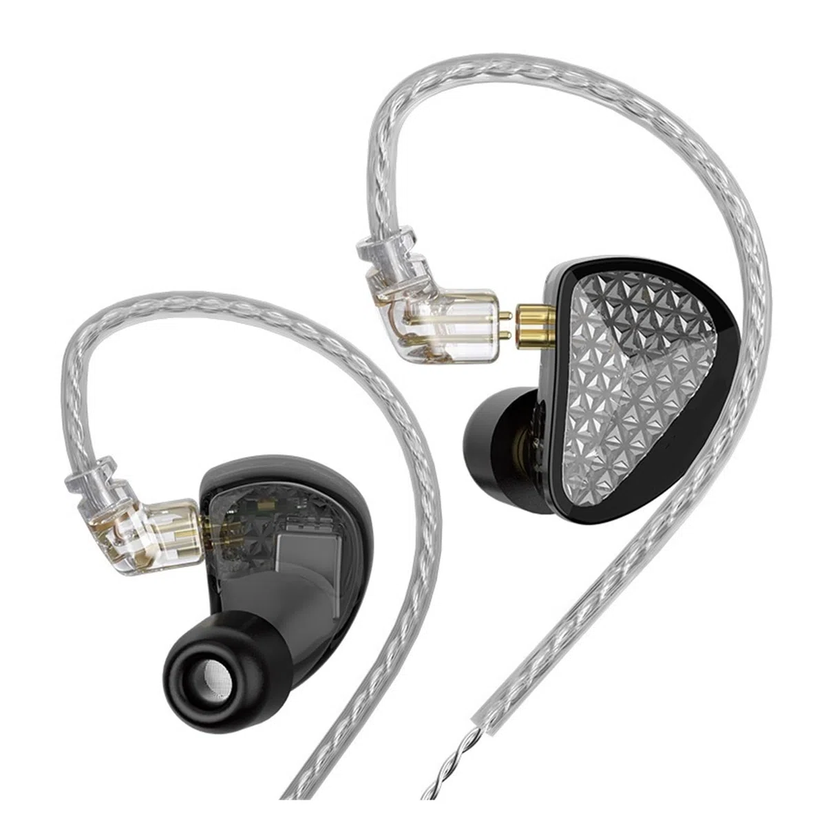 Auricolare intraauricolare 8 Cuffie con armatura bilanciata Auricolare monitor HiFi ad alta qualità del suono(Black no mic)