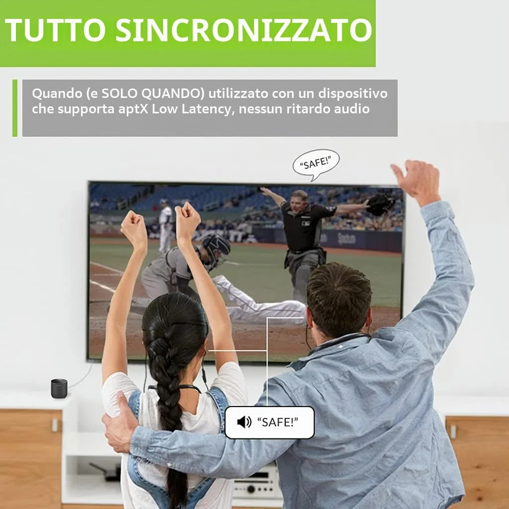 Avantree Orbit Bluetooth 5.0 Trasmettitore Adattatore Audio TV con Display LCD, Doppia Antenna a Lunga Portata, Pronta per Netflix Prime, aptX a Bassa Latenza per 2 Cuffie, Collegamento Soundbar
