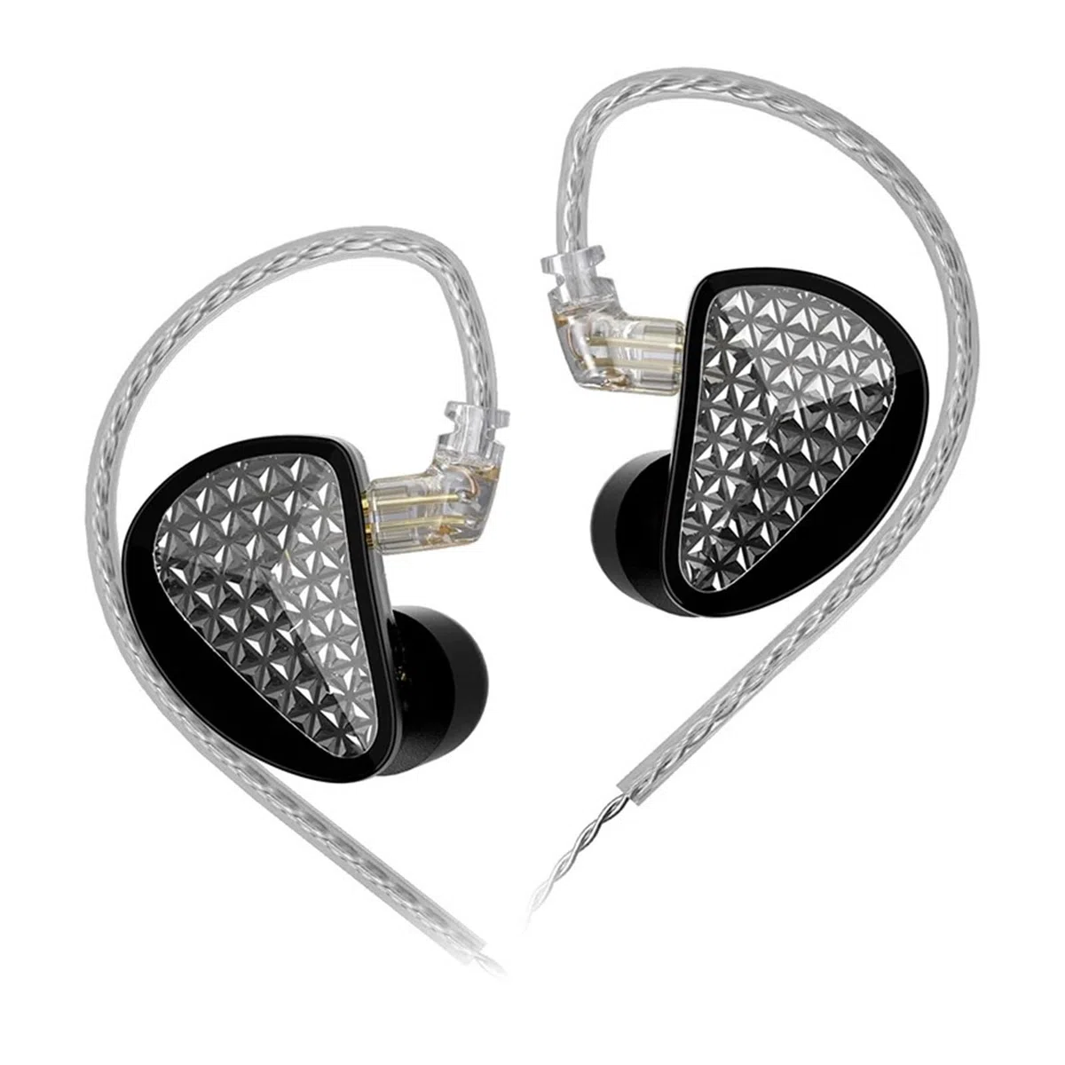 Auricolare intraauricolare 8 Cuffie con armatura bilanciata Auricolare monitor HiFi ad alta qualità del suono(Black no mic)