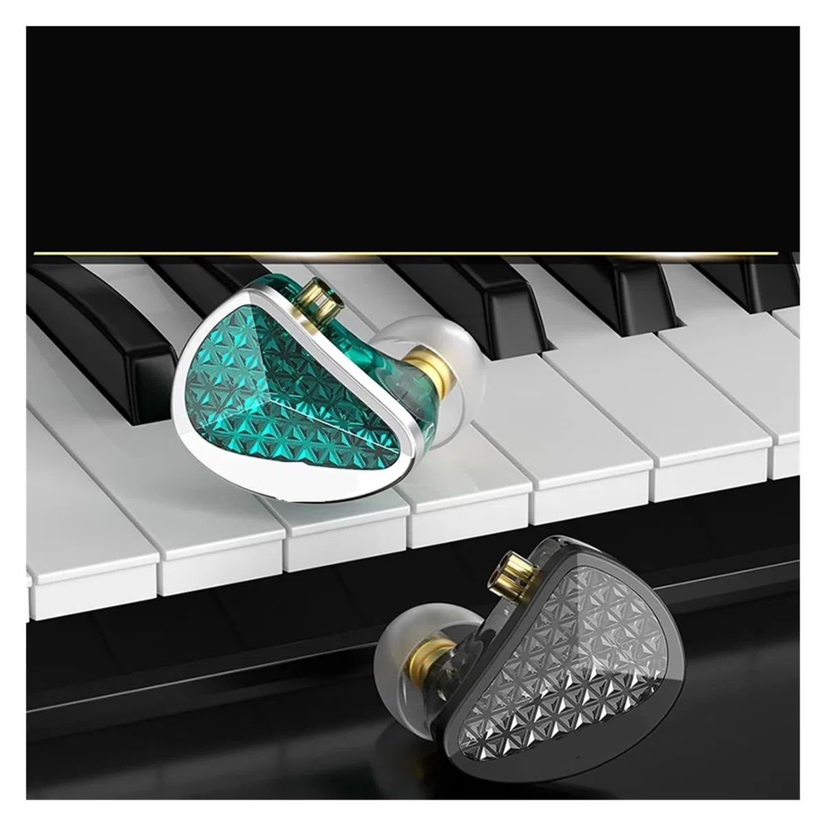 Auricolari cablati In Ear 16BA Balanced Armature HIFI Bass Monitor Cuffie Auricolari con cancellazione del rumore Cuffie sportive(As16pro Cyan No Mic)