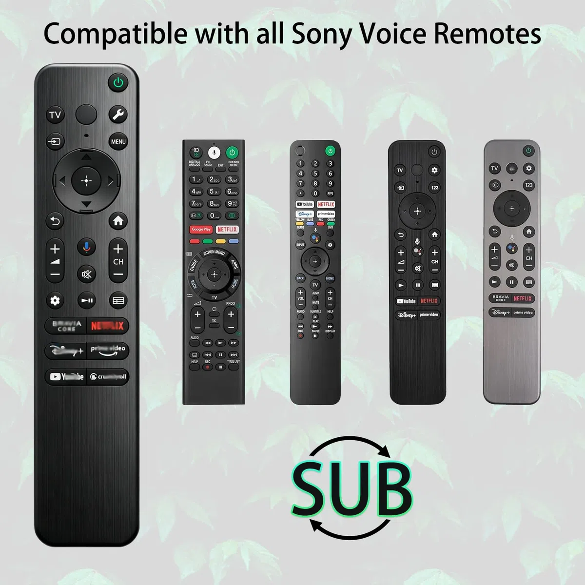 RMF-TX910U Telecomando vocale compatibile con Sony TV Bravia Remote, compatibile con tutte le serie Smart LED OLED TV con funzione vocale