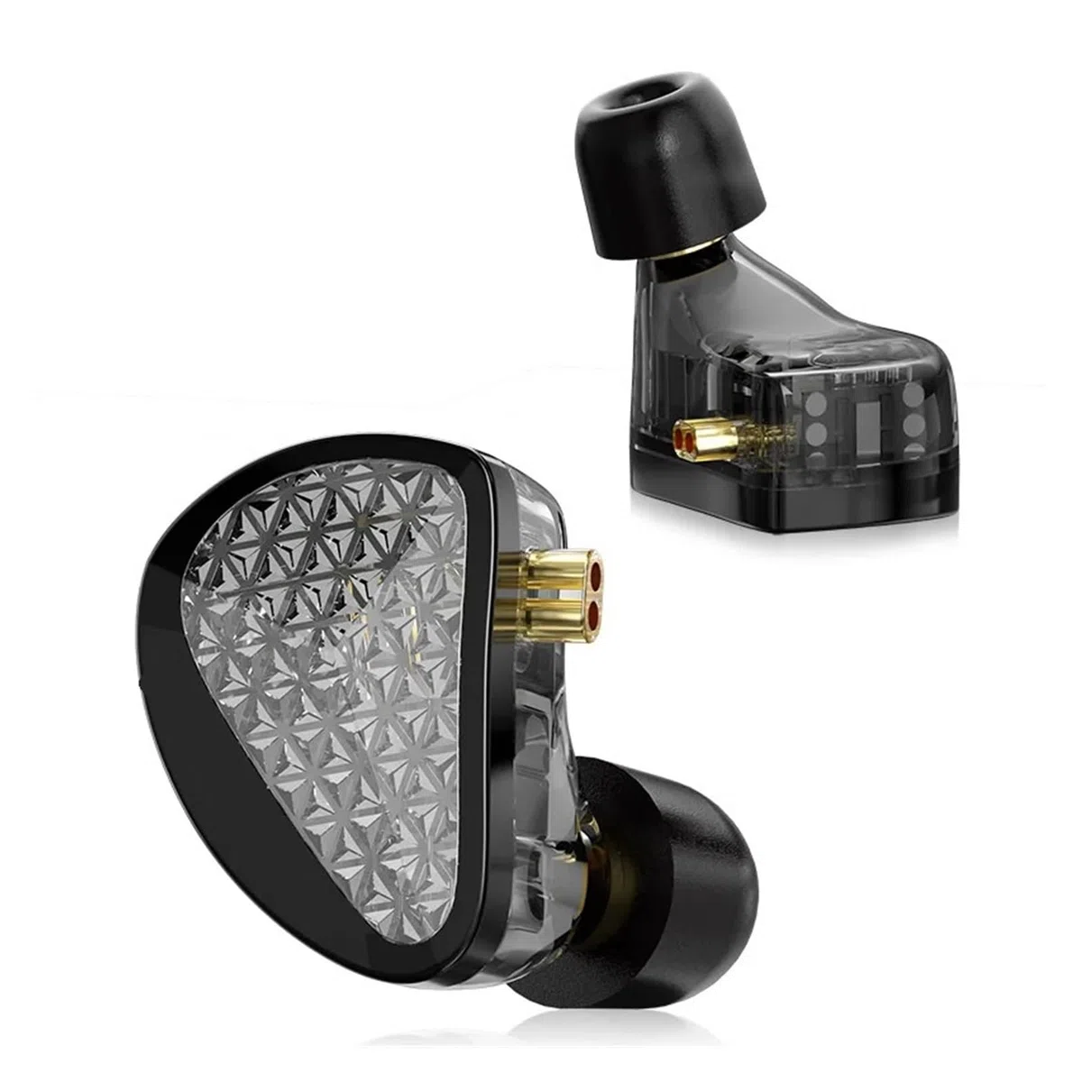 Auricolare intraauricolare 8 Cuffie con armatura bilanciata Auricolare monitor HiFi ad alta qualità del suono(Black no mic)