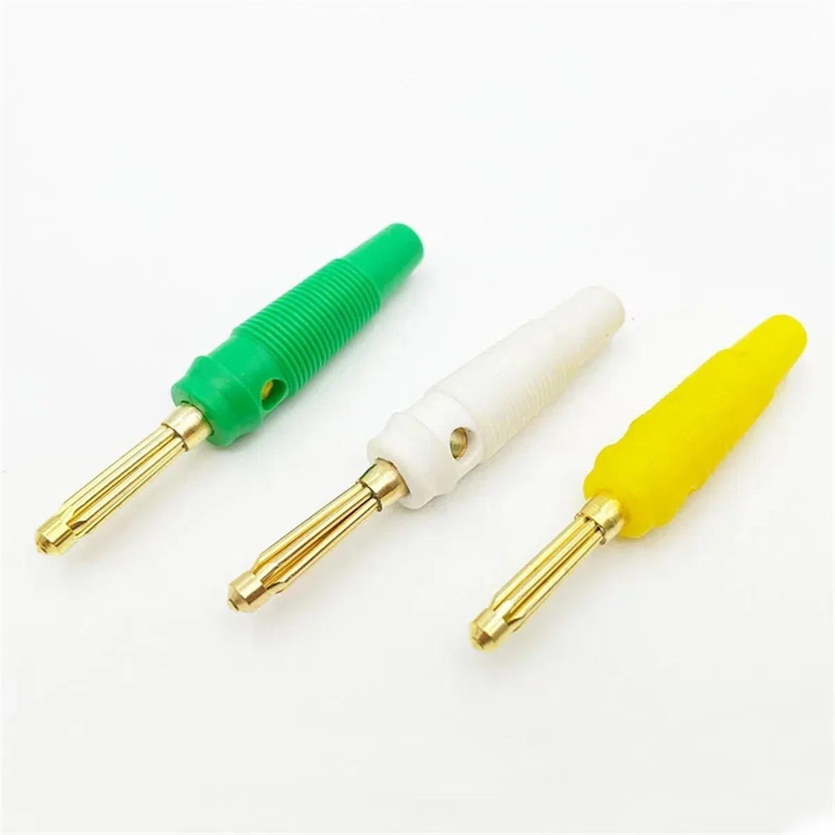 10/50 connettori a banana da 4 mm, connettori per altoparlanti, amplificatori, connettori per cavi placcati in oro (50 rossi)