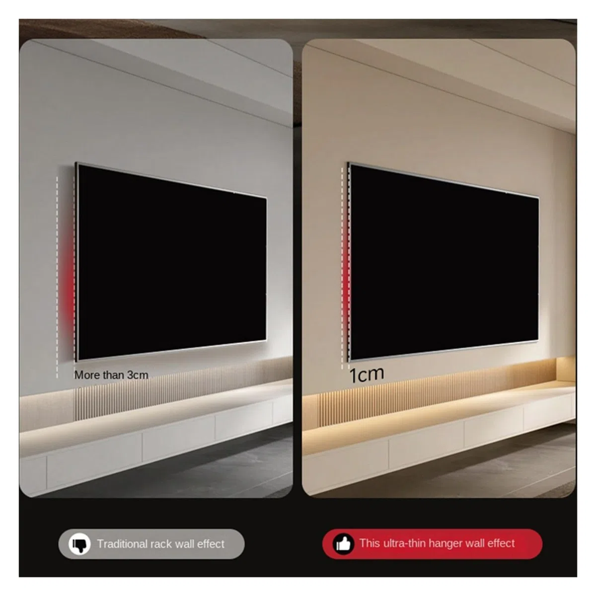 Supporto Da Parete Universale Ultra Sottile For TV For Schermi Piatti/curvi Da 26-90 Pollici, Staffa For TV, Carico Massimo 80 Kg, Supporto VESA 100x100-800x400mm(42-75in)