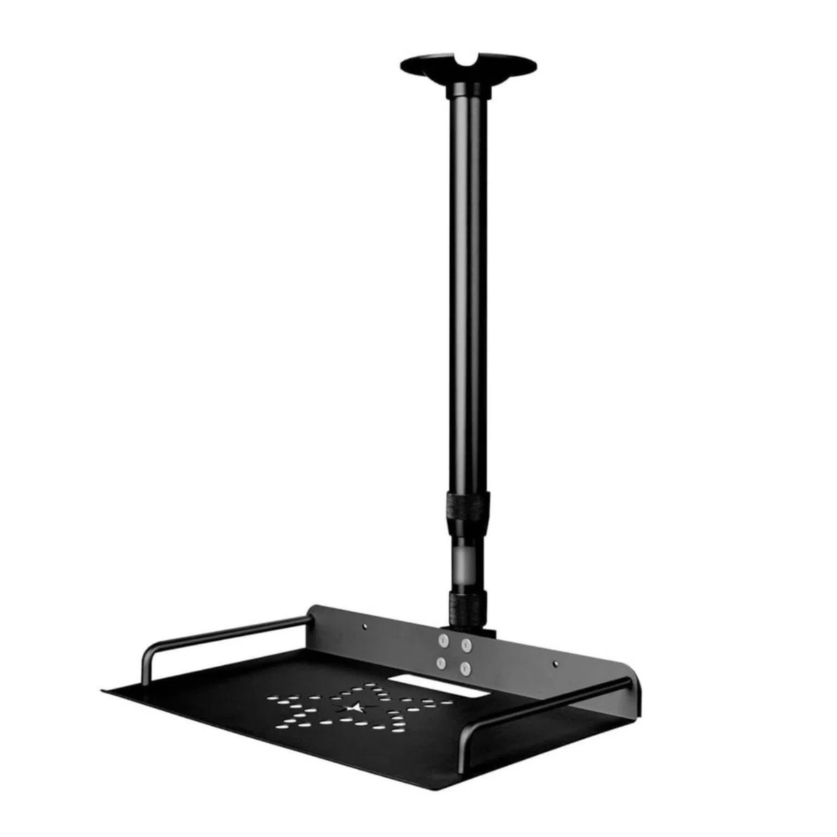 Staffa da Soffitto Supporto Proiettore Staffa Regolabile Mensola Metallo Vassoio Antiscivolo per Allestimento Pulito Piano con Bordi Rialzati Contro, 75-150cm