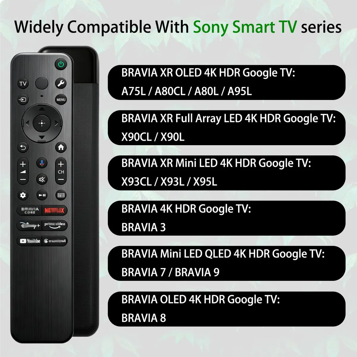 RMF-TX910U Telecomando vocale compatibile con Sony TV Bravia Remote, compatibile con tutte le serie Smart LED OLED TV con funzione vocale
