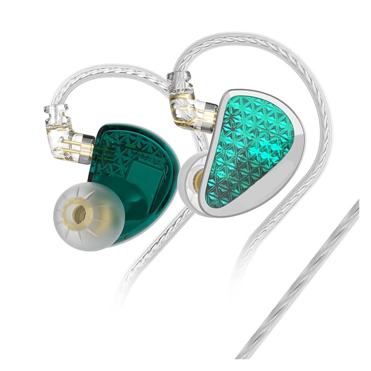 Auricolari cablati In Ear 16BA Balanced Armature HIFI Bass Monitor Cuffie Auricolari con cancellazione del rumore Cuffie sportive(As16pro Cyan No Mic)