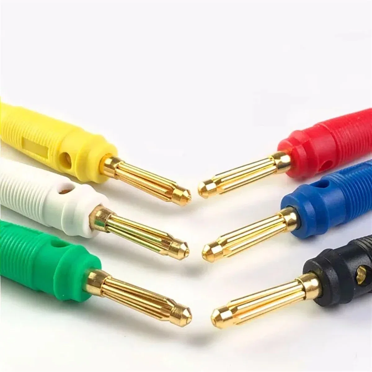 10/50 connettori a banana da 4 mm, connettori per altoparlanti, amplificatori, connettori per cavi placcati in oro (50 rossi)