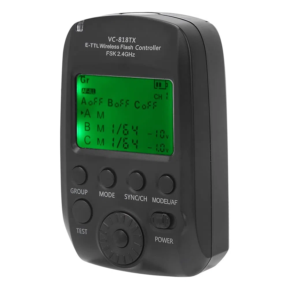 VC-818TX Trigger, VISICO VC-818TX E TTL Flash Trigger Trasmettitore E-TTL Wireless 2.4G Supporto Massimo per 1 8000s Sincronizzazione Ad Alta velocità Supporta 8 Canali 30ID