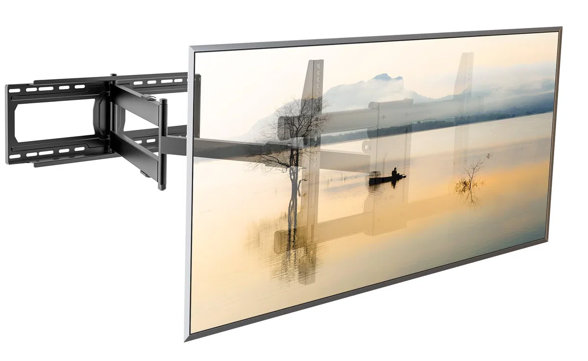 Techly 368048 Supporto a Muro Extra Long Full Motion per TV 42-80" Nero