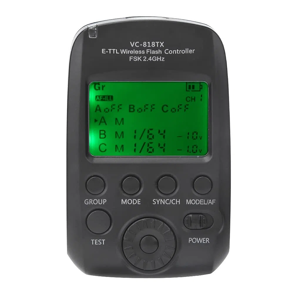 VC-818TX Trigger, VISICO VC-818TX E TTL Flash Trigger Trasmettitore E-TTL Wireless 2.4G Supporto Massimo per 1 8000s Sincronizzazione Ad Alta velocità Supporta 8 Canali 30ID