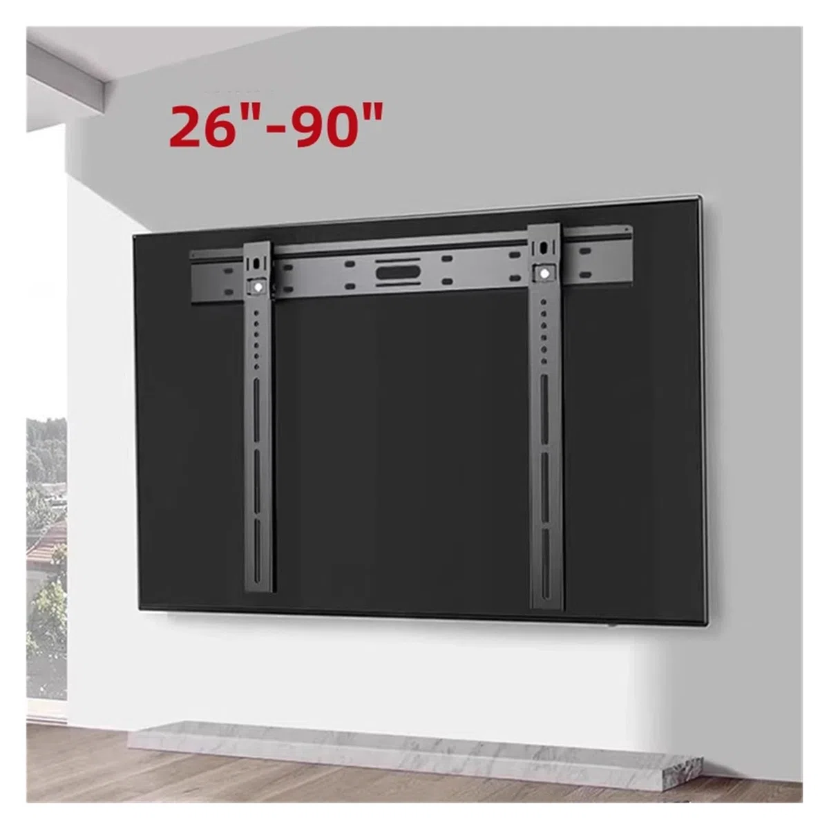 Supporto Da Parete Universale Ultra Sottile For TV For Schermi Piatti/curvi Da 26-90 Pollici, Staffa For TV, Carico Massimo 80 Kg, Supporto VESA 100x100-800x400mm(42-75in)