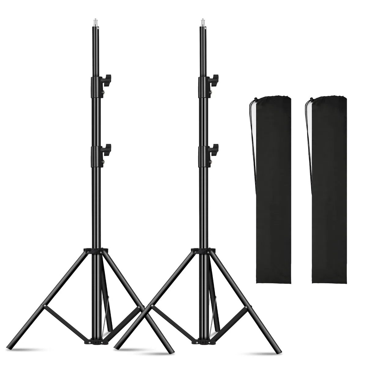 Supporto per luce resistente da 2,8 m con molla in alluminio imbottito, supporto per illuminazione treppiede, carico massimo: 10 kg, regolabile 94 cm-280 cm, con borsa per il trasporto, per